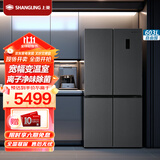 上菱 603升十字对开门冰箱 变频节能 一级能效 风冷无霜 离子净味养鲜 电脑控温 大容量家用电冰箱 BQE603PWL（丝蕴灰）