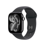 Apple/苹果WatchS11智能手表GPS+蜂窝款42毫米亮黑色铝金属表壳黑色运动型表带S/M-联通补贴