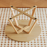 格岩全实木小户型简约茶几客厅家用组合沙发边几阳台原木极简桌子茶桌 实木茶几【原木纹80直径/高44cm