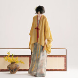 芷蘅间 青焰鎏金赋 新中式国风汉服女2025新款通勤轻汉服防晒开衫破裙 整套（吊带+外衫+破裙）三件套 预售30天 L