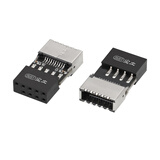 尘土 Type-e转接头USB3.1前置挡板线Type-E转Type-C母 SATA主板 PCI拓展转接头电源线适配器连接线 主板USB2.0 9PIN公头转TYPE-E母座 【一个装】