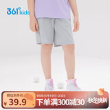 361°儿童短裤夏季男女童3-12岁透气运动裤梭织五分裤 灰 175