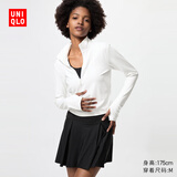 优衣库女装AIRism高弹力半拉链套头衫运动衫防晒479586 00 白色 M /160/84A