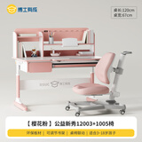 博士·有成儿童学习桌套装写字桌椅家用小学生书桌可升降调节桌学习台儿童书 公益新秀1.2米+1005椅  粉色套装