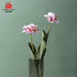 爱已装糖ins风假花仿真花束餐桌摆花客厅摆件装饰绢花重瓣郁金香浅粉2支