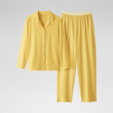 蕉内301H睡衣男女士纯棉情侣家居服长袖套装吸湿速干春秋季软棉棉内衣 【女士】豆黄 M