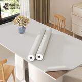 墨斗鱼衣柜贴纸家具改色贴膜桌子柜子翻新贴纸肤感墙纸可可奶棕60*300cm