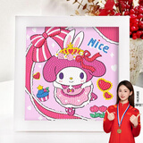 名遇钻石画幼儿园手工材料包学生手工制作diy画亲子手工钻石贴画带框儿童手工制作美乐蒂