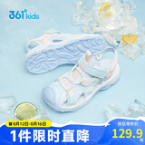 361°儿童凉鞋2025夏季男女童3-12岁透气防撞包头沙滩凉鞋 蓝 37