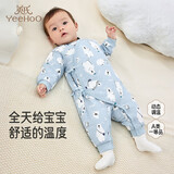 英氏（YEEHOO）连体衣夹棉哈衣爬服宝宝保暖棉服秋冬季和尚服 冬川夹棉和哈 59cm