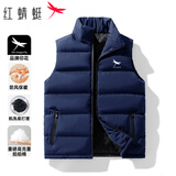 红蜻蜓（RED DRAGONFLY）冬季男加厚保暖简约舒适百搭休闲运动立领防风上衣马甲 蓝色 XL