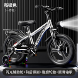 凤凰（Phoenix）儿童自行车男孩女孩脚踏车自行车3-12岁童车单车双碟刹带辅助轮 极氪一体轮+银色+辅助轮（后座款） 16寸(适合105-130cm)