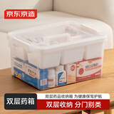 京东京造白方方 家用药箱家庭多功能双层分格医疗收纳箱透明可视