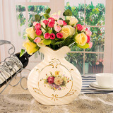 梵莎奇 欧式陶瓷创意花瓶客厅电视柜酒柜装饰品插花水培满天星花瓶摆件 C款小号