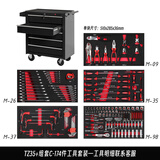 TANKSTORM 工具箱抽屉式移动工具柜工具车手推车汽修汽保维修车零件车 TZ35+174件组套C 无规格