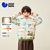 迷你巴拉儿童羽绒服男女童厚款保暖连帽棉服防风保暖羽绒外套【防水透湿】 白紫色调 【白鸭绒-1000+洁净度】 120 【充绒量46.4g】