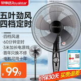 荣事达（Royalstar） 电风扇落地扇家用宿舍摇头风扇转页五叶大风量可升降 16英寸机械四档定时【延长线款】
