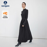 Navigare小帆船女士秋冬长袖连衣裙保暖大裙摆长裙2332875508