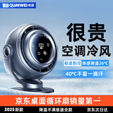 权蔚【超静音丨10档冷风】桌面小风扇无叶电风扇制冷降温usb充电空调扇自动摇头家用便携办公室宿舍宝 【循环冷风】自动摇头丨超静音 【无线+插电俩用】续航1整天丨360°自动摇头
