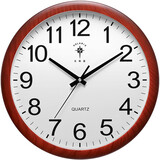 北极星（POLARIS）挂钟客厅钟表现代静音石英钟时尚时钟创意挂表35cm木纹