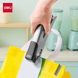 得力（deli）手握式金属质感省力订书机/订书器 外卖打包便携手持装订 弹出式钉道 适配12#订书钉 0358银