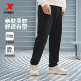 特步运动裤秋冬新款健身跑步裤透气卫裤针织束脚男裤子保暖通勤休闲裤 0159直筒-秋款-正黑色 3XL