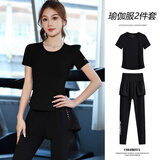 百思绒大码胖mm运动套装女健身跑步速干衣短袖T恤上衣体育生训练服