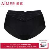 爱慕（Aimer）内裤女士中腰三角内裤女经典KiKi裤轻薄光面内衣马卡龙多色内裤 黑色 1条 L (170)