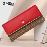 金利来钱包女款真皮轻奢2025新款钱包卡包二合一女牛皮长款钱夹女包手包 【红色 官方正品 假一赔十】