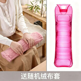 京卫颈椎热敷热水袋冲水加厚大号暖水袋枕头暖脖子暖膝盖腰部关节透明 长条玉带粉送随机绒布套 1600ml