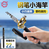 熊火小海竿套装手海两用竿迷你冰钓竿超硬手杆袖珍垂钓冰钓杆阀杆筏竿