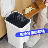 佳帮手脚踏垃圾桶10L家用脚踩+手按双开盖厨房卫生间厕所客厅卧室带盖