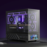 半岛铁盒（PADO）应龙沧溟屏显版 黑色 M-ATX主板游戏电脑台式机箱/360水冷/带6吋LCD副屏/270°海景房/5090显卡