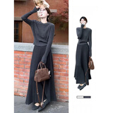 荧蒂法式高级感毛衣针织连衣裙子春秋季2025新款小个子气质长裙套装女 图片色 M