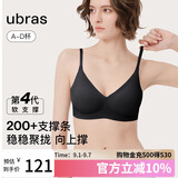 ubras虞书欣同款夹心软支撑光面细肩带文胸女士内衣女背勾款黑色M