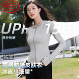 浪莎防晒衣女修身防紫外线2025夏季新款高倍冰丝薄款防晒服凉感外套 高级灰【连帽款 隐形口袋】 M 【101-120斤】