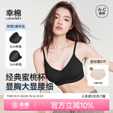 幸棉外扩文胸小胸显大聚拢漫画胸厚杯垫无痕无钢圈软支撑收副乳内衣女 黑色 背扣款 M （70ABC/75AB）