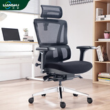 恋树（LIANSHU） L1电脑椅家用 人体工学椅子 办公椅可躺 老板椅 转椅 撑腰电竞椅 黑色(4D扶手)海绵版