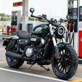 二手奔达金吉拉300太子复古巡航V缸灰石300哈雷燃油摩托车可上牌 军绿色