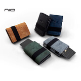 NIID潮牌NIID新款环保素皮小众设计钱包短款男士零钱包钱夹卡包Slide2 灰色