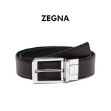 杰尼亚（Zegna）双面徽标装饰针扣腰带 B011PZ 黑/棕色110cm