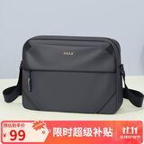 高尔夫GOLF单肩包男士大容量斜挎包男轻便防泼水手机包商务休闲ipad包时尚布包男士挎包5I798342J雅灰