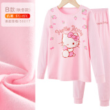 Hello Kitty女童内衣套装棉儿童秋衣套装秋冬秋衣秋裤家居服睡衣裤秋装 【春秋B款】粉色 56017 120cm 适合115-125cm