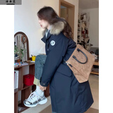 诗丹蕊2025年新款冬季中长款工装派克服羽棉袄绒服复古小个子棉服女外套 藏青色中长款 均码 【可备注码数】