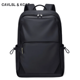 CavlslKcat双肩包男士背包商务休闲笔记本电脑包防泼水学生书包大容量旅行包 雾黑色【升级款】 大号15.6寸 30*15*45cm