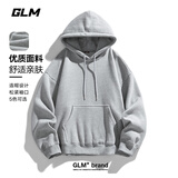 GLM连帽卫衣男重磅宽松春秋季休闲高级感青少年潮流外套花灰L