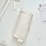 用心造物原创尼龙小众防水软呼网布夹层收纳笔袋大容量日系文具盒 new奶油白（白内）