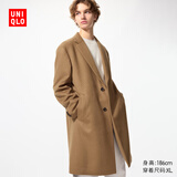 优衣库男装女装羊毛羊绒混纺长大衣外套/25新款478285 36 褐色 L /175/100A