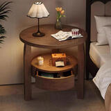 家逸实木边几简约沙发边柜客厅茶几小圆桌创意边桌茶桌子床头柜