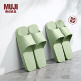 无印良品（MUJI）男女通用 室内用浴室拖鞋 男式女式 洗澡防滑凉鞋一字拖 【限定色】绿色 L 275mm/45码(2.5)